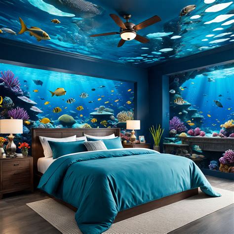 A bedroom wall transformed into a stunning underwater mural by Shreyart ...