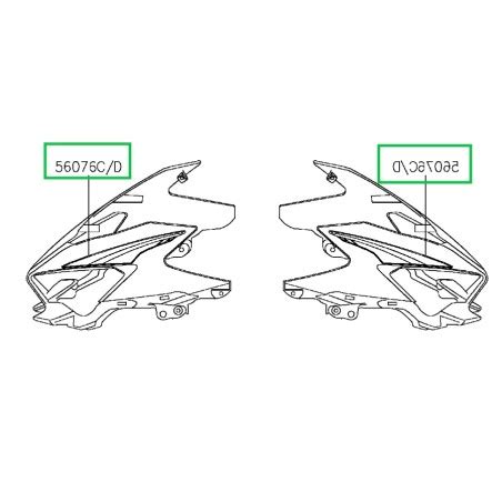 Set Patterns Cowling Upper Kawasaki Ninja Blue