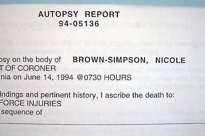 AUTOPSY REPORT OF NICOLE BROWN-SIMPSON | #509692537