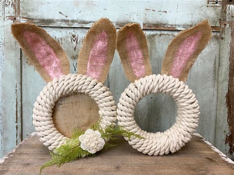 Diy Dollar Tree Wire Wreath Bunny Head The Shabby Tree Easter