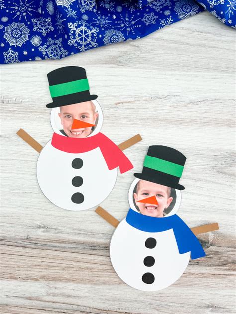 Snowman Photo Craft For Kids [Free Template]