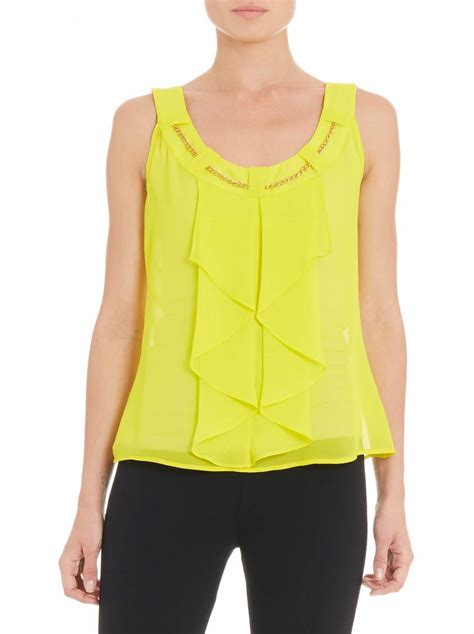 Frilled Cami In Yellow Edit T Shirts Vests And Camis