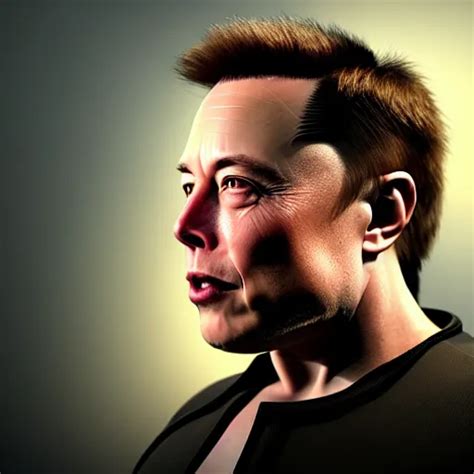 Elon Musk With Very Long Golden Tusks Growing Out Of Stable Diffusion