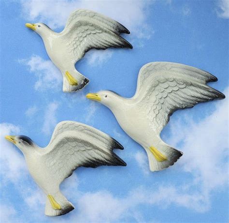 Seagulls Vintage Flying Ceramic Wall Hanging Decor Home Etsy