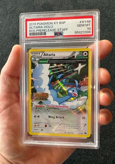 Pokemon Card Altaria Staff Xy46 Psa 10 Prerelease Holo Pop 12 Roaring Skies 2015 Ebay