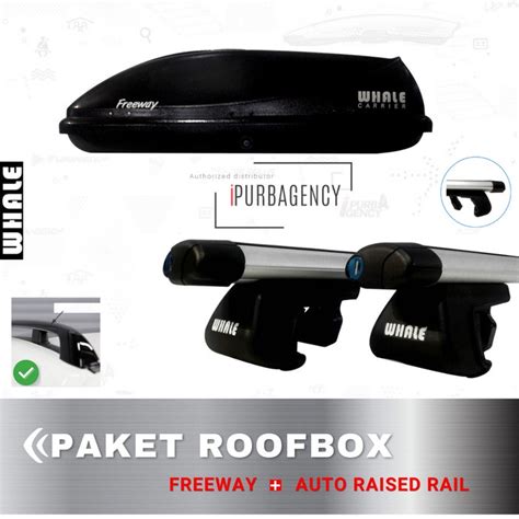 Jual Paket Roof Box Whale Freeway And Cross Bar Auto Raised Rail