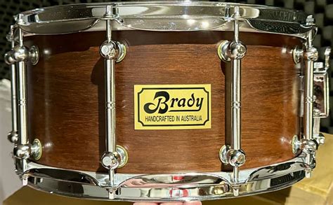 BRADY Jarrah Ply 14x6 5 Snare Drum 90s Model Reverb