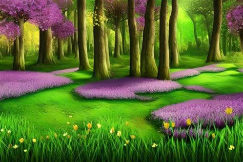 Spring Landscape Background Graphic by Craftable · Creative Fabrica