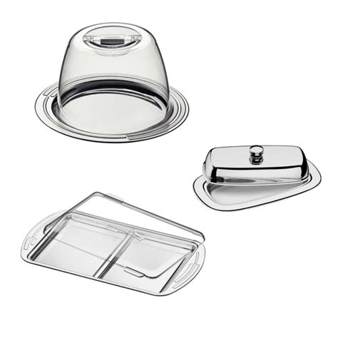 Kit Porta Frios Tampa Manteigueira E Porta Queijo Inox Tramontina