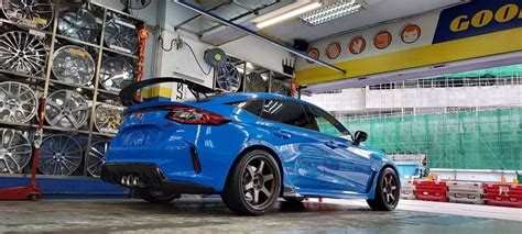 Honda Civic Type R Fl Blue Rays Volk Te Ultra M Spec Wheel Front