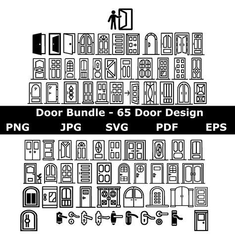 Door Svg Bundle Door Svg Door Clipart Door Digital Stamp Pack Door