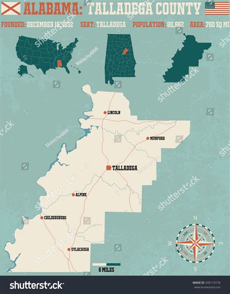 Large Detailed Map Infos About Talladega Stock Vector Royalty Free