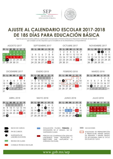 Difunde La Sep El Calendario Escolar 2017 2018