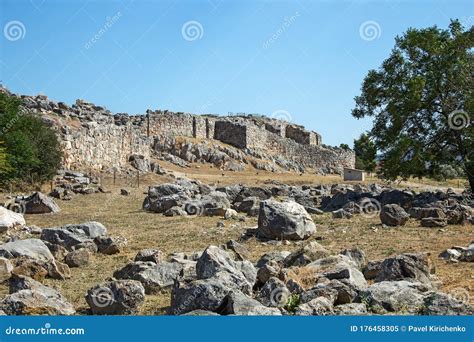 Ruins Of Ancient Acropolis Of Tiryns A Mycenaean Archaeological Site