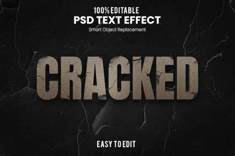 Premium Psd Cracked Text Effect