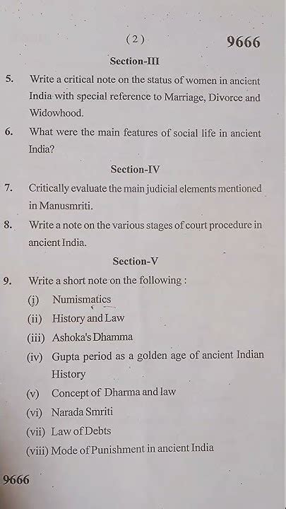 Question Paper Mdu Ba Llb 1st Semester History Question Paper Youtube