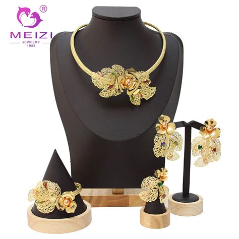 Meizi Jewelry Hot Selling Fashion Dubai K Gold Necklace Jewelry Set