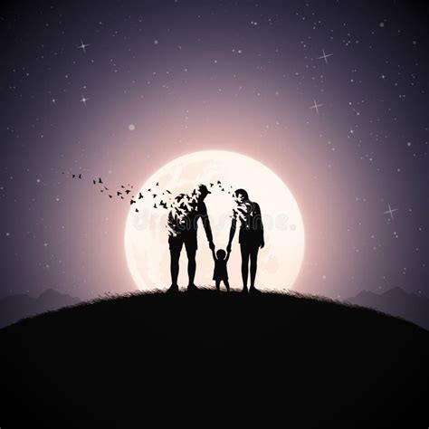 Silhouette Father Child Moon Stock Illustrations 90 Silhouette Father