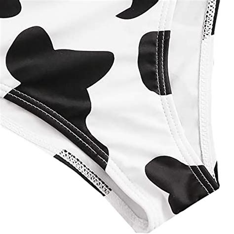 Cow Print Bikini Cow Print Bikini Two Piece Bandeau Bikini Sexy