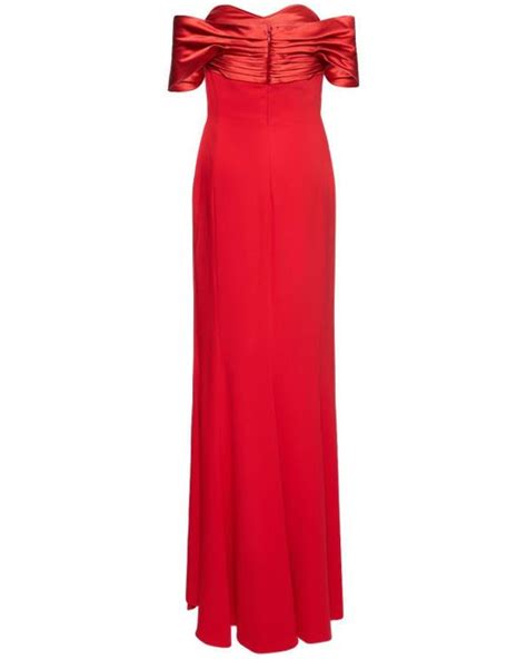 Zuhair Murad Cady Off The Shoulder Long Dress In Red Lyst