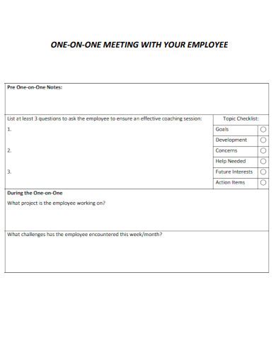 30 Free One On One Meeting Samples To Download