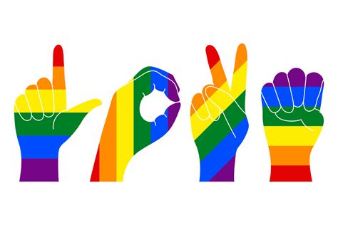 Rainbow Hands Depicting The Word Love Hands In The Colors Of The Lgbt