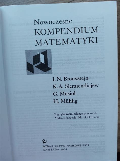 Nowoczesne Kompendium Matematyki Bronsztejn Bi Goraj Kup Teraz Na