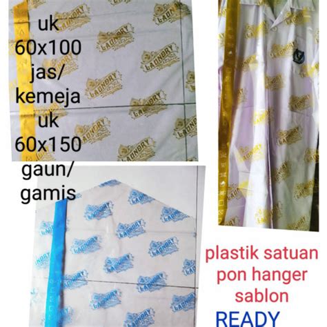 Jual Plastik Satuan Laundry Gantung Pon Hanger Sablon Emas Gold