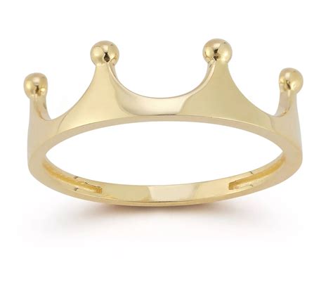 Luminosa Gold Polished Crown Band Ring 14k