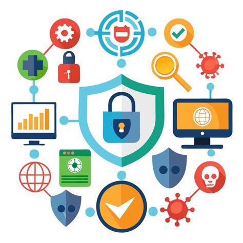 Cyber Security Concept With Icons Showing Secure Internet Connection