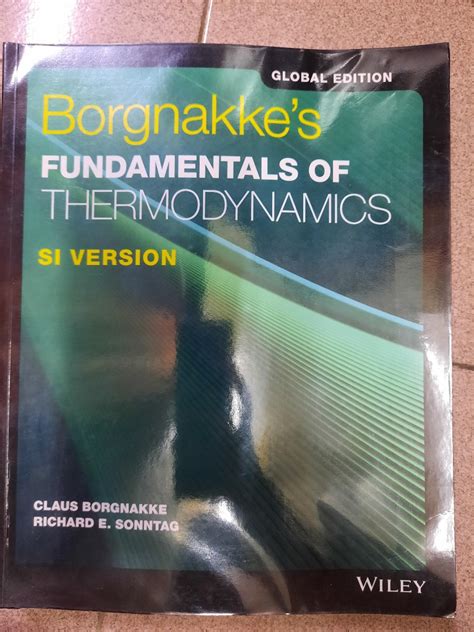 Wiley Borgnakke S Fundamental Of Thermodynamics SI Version Hobbies