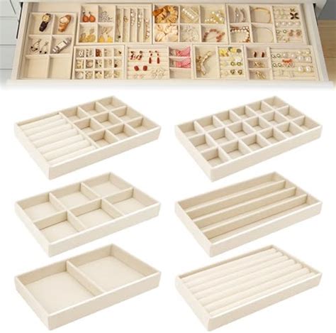 Organizzatore Gioielli Beige Vassoio Porta Gioielli Vassoi Per