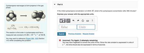 Solved Part A Cyclopropane Rearranges To Form Propene In The Chegg