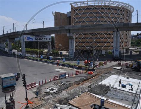 Image Of Cyber Towers Junction Road Being Revamped By Laying Cement