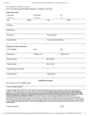 Fillable Online Athletic Participation Forms 20 21 Fax Email Print