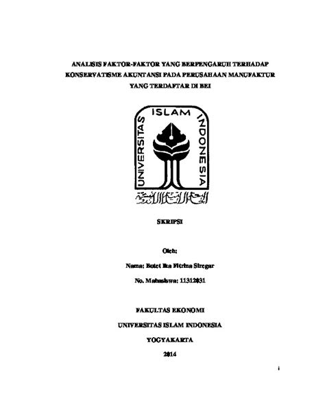 Analisis Faktor Faktor Yang Berpengaruh Terhadap Konservatisme