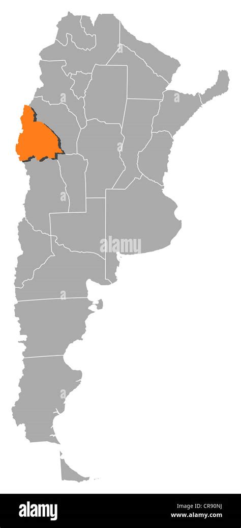 Political map of Argentina with the several provinces where San Juan is ...