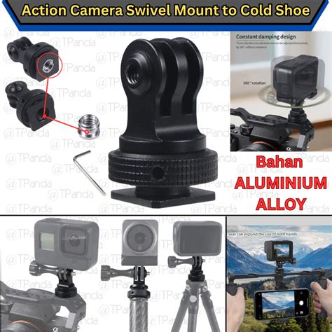 Jual Action Camera Mount Adapter To Cold Shoe Hot Shoe Screw Converter Sekrup Holder Kamera
