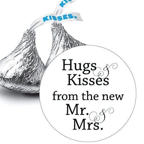 108 Hugs And Kisses From The New Mr And Mrs Hershey Kiss Wedding Stickers