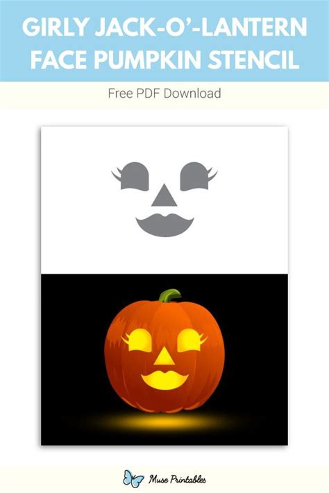 Free Girly Jack O Lantern Face Pumpkin Stencil Printable Pumpkin