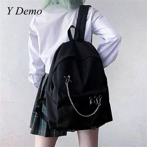 Y Demo Harajuku Punk Tuval Kad N S Rt Antas Tiki Tarz Hollow Out Daire