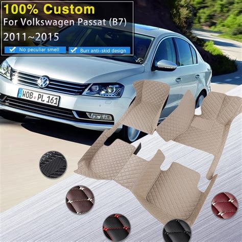 Alfombrillas De Cuero De Lujo Para VW Volkswagen Passat B7 2011 2015