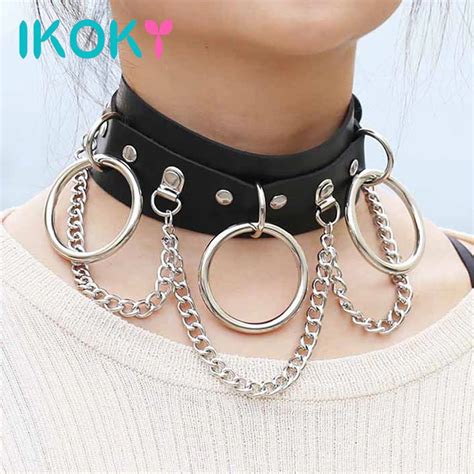 Ikoky Roleplay Spike Rivet Buckle Collar Erotic Toys Adjustable Sm