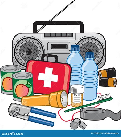 Emergency Survival Preparedness Kit Stock Vector Illustration Of Pill