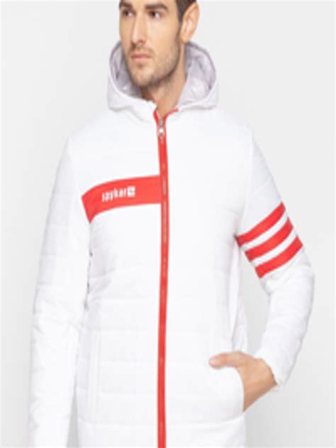 Buy SPYKAR Men White & Red Brand Logo Padded Jacket - Jackets for Men ...