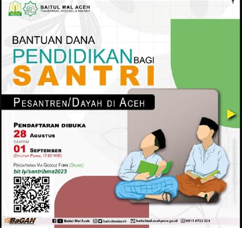 BMA Buka Pendaftaran Bantuan Dana Pendidikan Bagi Santri 2023