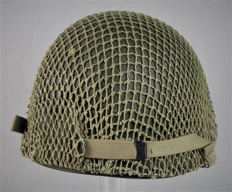 Cs Militaria Ww2 Us M1 Front Seam Swivel Bales Helmet With Camouflage Netting