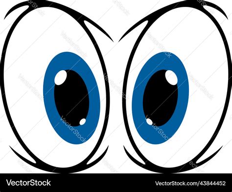 Cartoon Face Smile With Big Eyes Googly Emoticon Vector Image