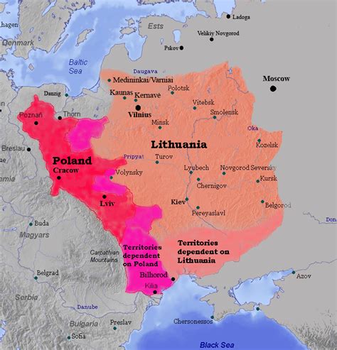 The Grand Duchy Of Lithuania And The Kingdom Of Poland 1387 726x756