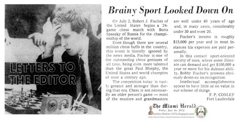 Bobby Fischer 1972: 1972 June 16